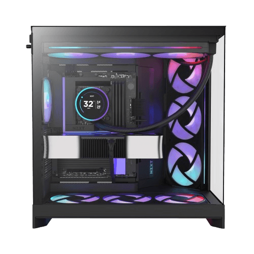 NZXT H9 Flow RGB Dual-Chamber Mid-Tower Case | RGB Fans | All Black