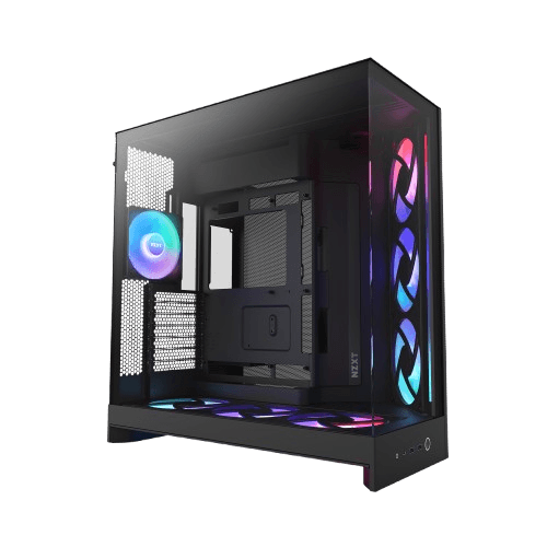 NZXT H9 Flow RGB Dual-Chamber Mid-Tower Case | RGB Fans | All Black