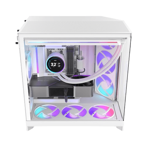 NZXT H9 Flow RGB Dual-Chamber Mid-Tower ATX Case | White