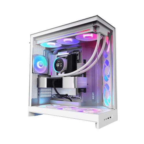 NZXT H9 Flow RGB Dual-Chamber Mid-Tower ATX Case | White