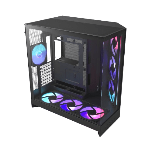 NZXT H9 Flow RGB+ Dual-Chamber Mid-Tower ATX Case | Black | Control Hub