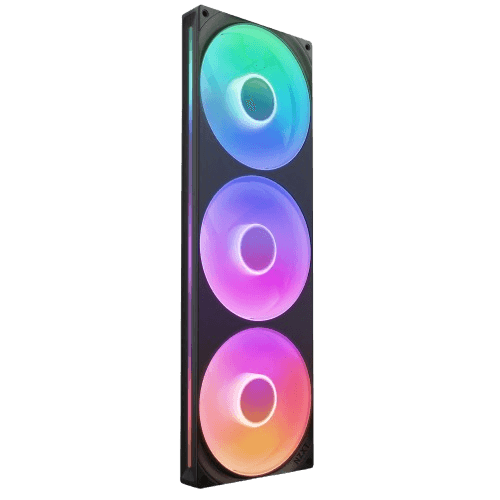 NZXT F420 RGB Core black fan installed in PC case