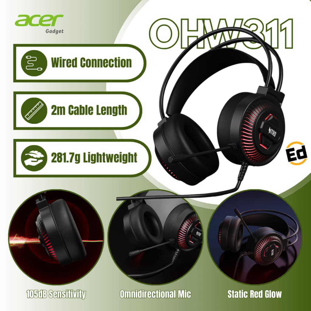 Acer Nitro OHW311 50mm gaming headset