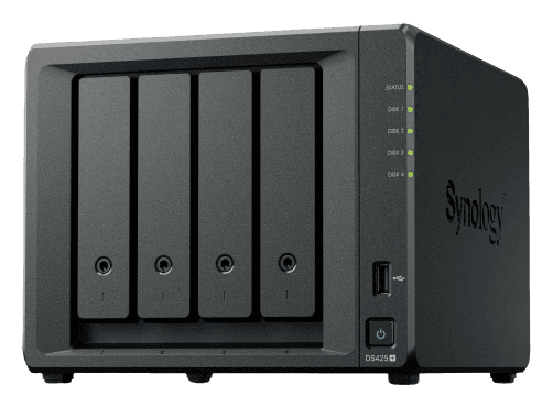 Synology DiskStation DS425+ | 4-Bay NAS | Intel Celeron J4125 | 2GB DDR4 | M.2 NVMe | 2.5GbE