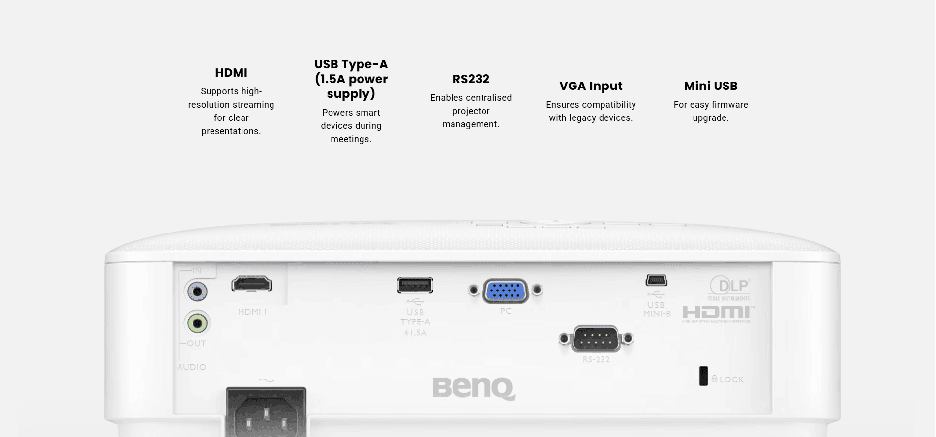 BenQ MX560C projector ports