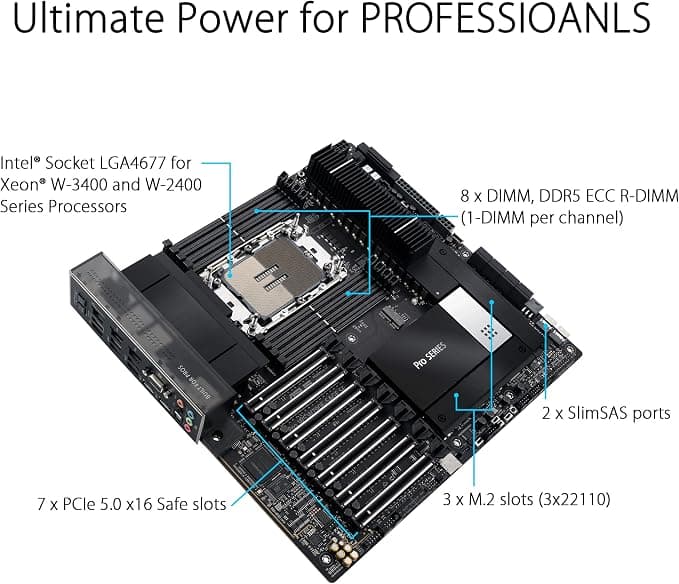 ASUS Pro WS W790E-SAGE SE Intel W790 EEB Workstation Motherboard