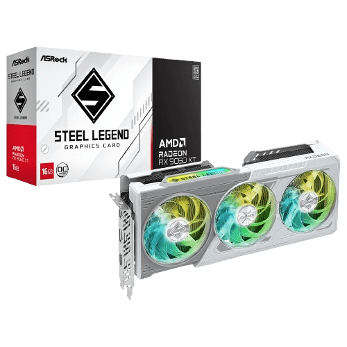 ASRock Radeon RX 9060 XT Steel Legend 16GB OC Graphics Card
