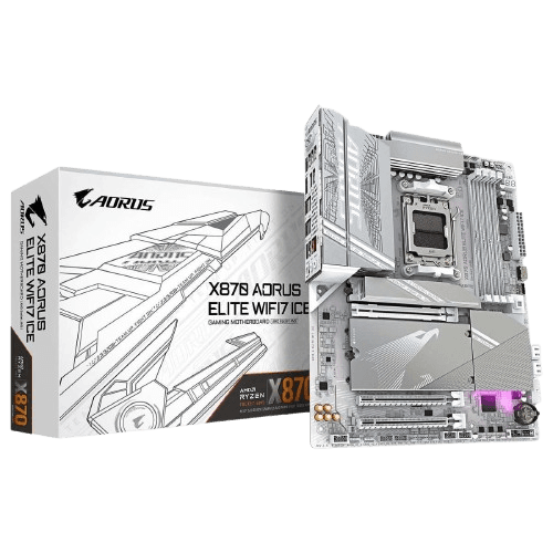 Gigabyte X870 AORUS ELITE WIFI7 ICE White AM5 ATX Motherboard