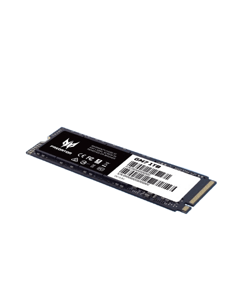 Acer Predator GM7 1TB NVMe SSD installed